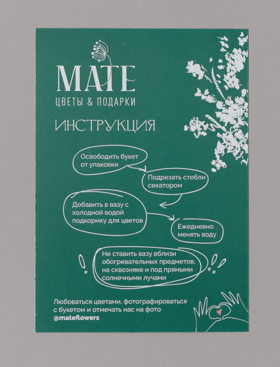 Инструкция к букету